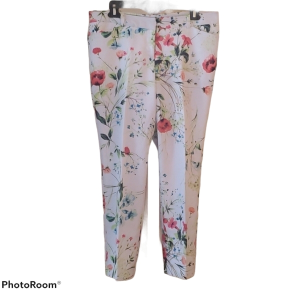 Worthington White Floral Pants - Picture 1 of 9